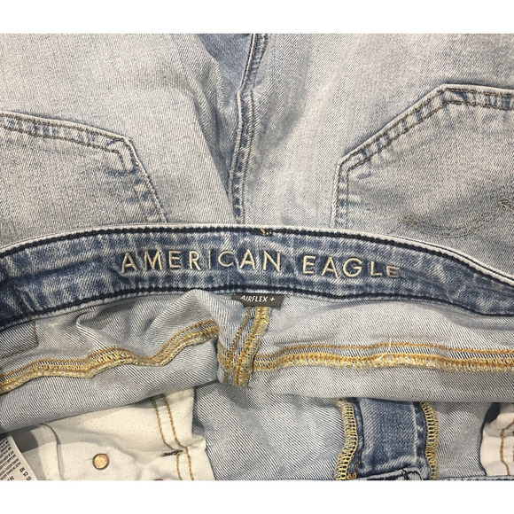 American Eagle Distressed Jean Blue Athletic Fit Light Wash Air Flex Denim 36X28 - Picture 4 of 9